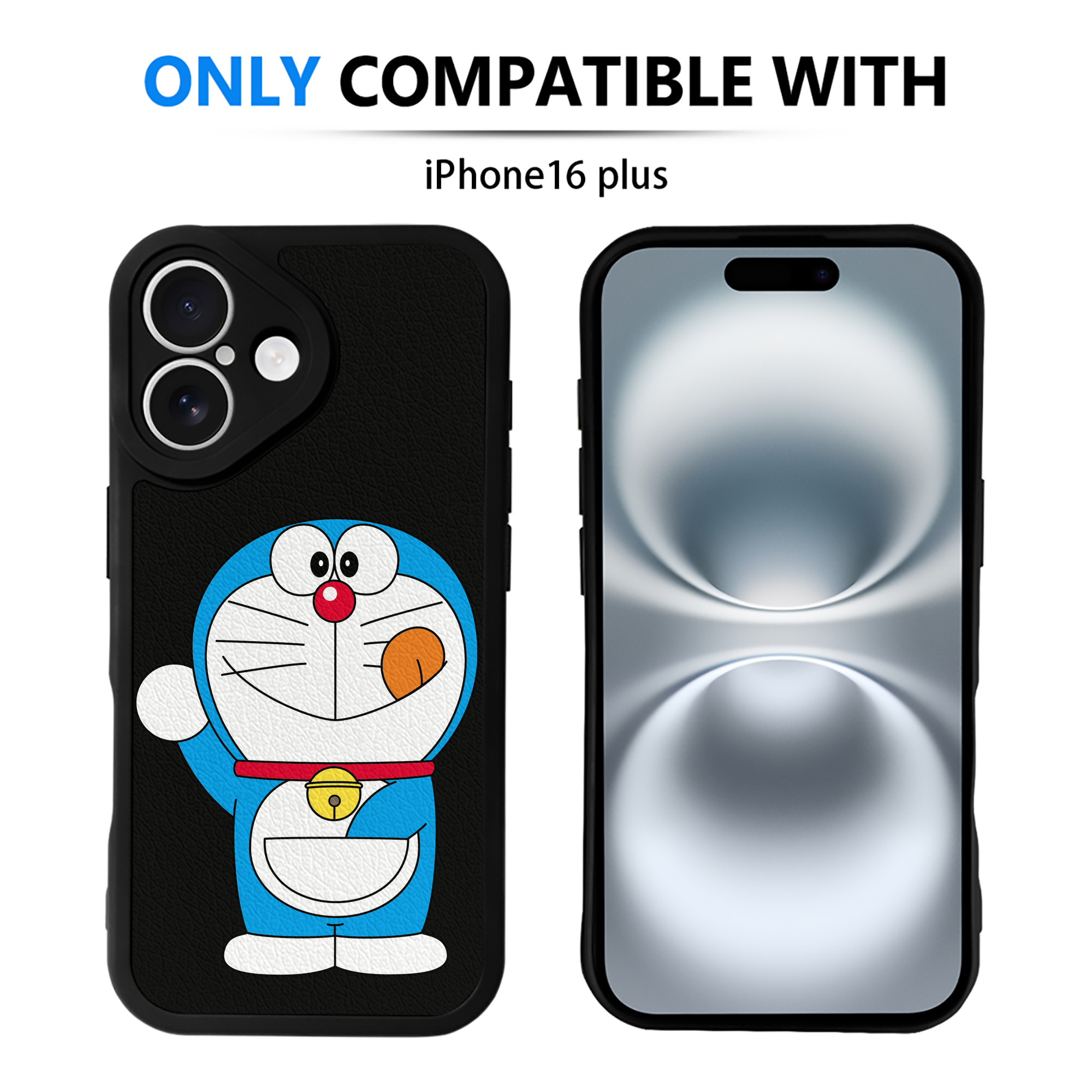 （画像用） ドラえもん Doraemon 【iPhone 16シリーズ対応】シリコンスマホケース（レザー調） 材質：シリコン